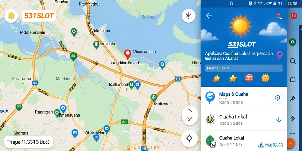 Antarmuka aplikasi 531SLOT menampilkan informasi cuaca yang jelas dan informatif.