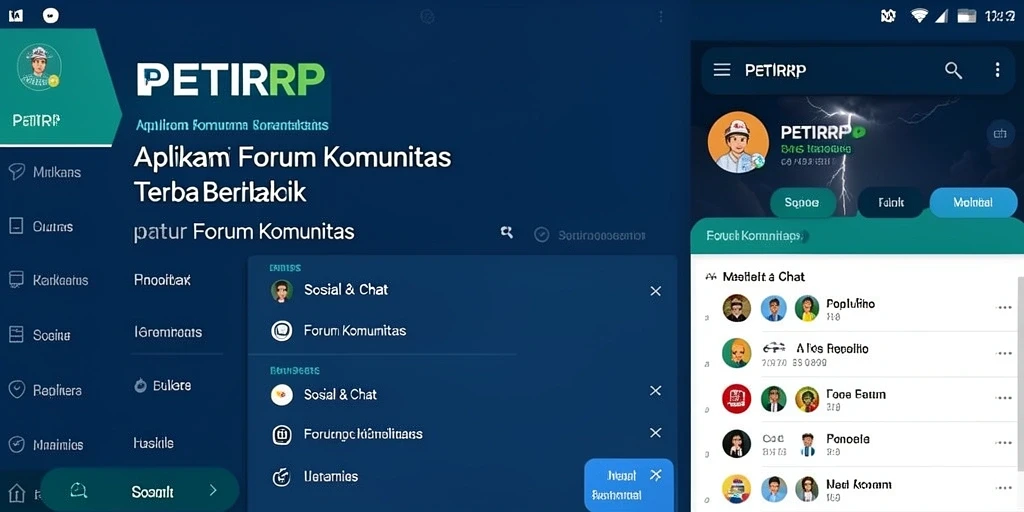 Antarmuka sederhana dan menarik dari aplikasi Forum Komunitas PETIRRP.