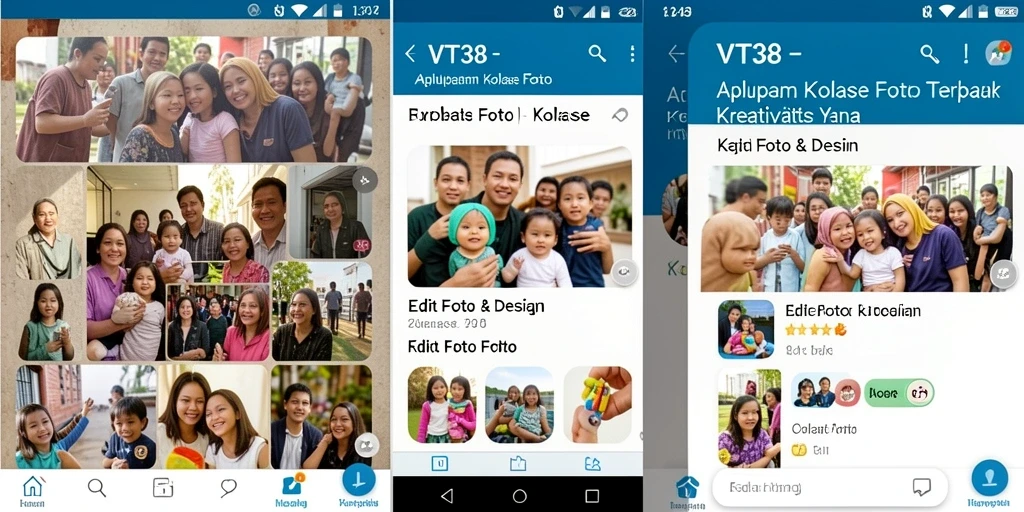 Antarmuka VT38 yang intuitif untuk kolase foto.