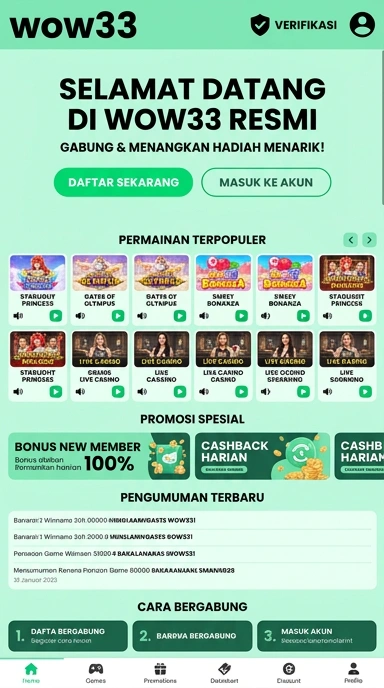Halaman Resmi Wow33 untuk Pengguna Android